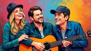 Flux Dev bold acrylic painting Nashville Sound Countrypolitan Flux Dev bold acrylic painting Nashville Sound Countrypolitan